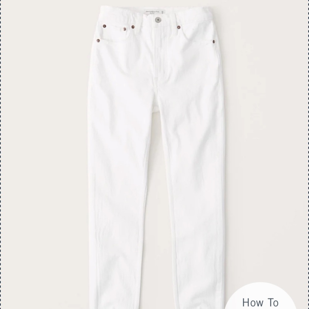 Abercrombie White Mid Rise Skinny Jeans